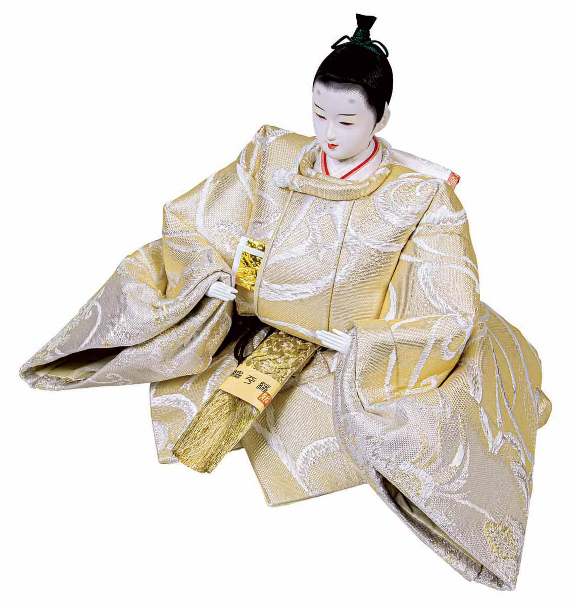 雛人形 親王飾り 平安寿峰作 龍炎紋 京十二番親王 木目 LED照明付き