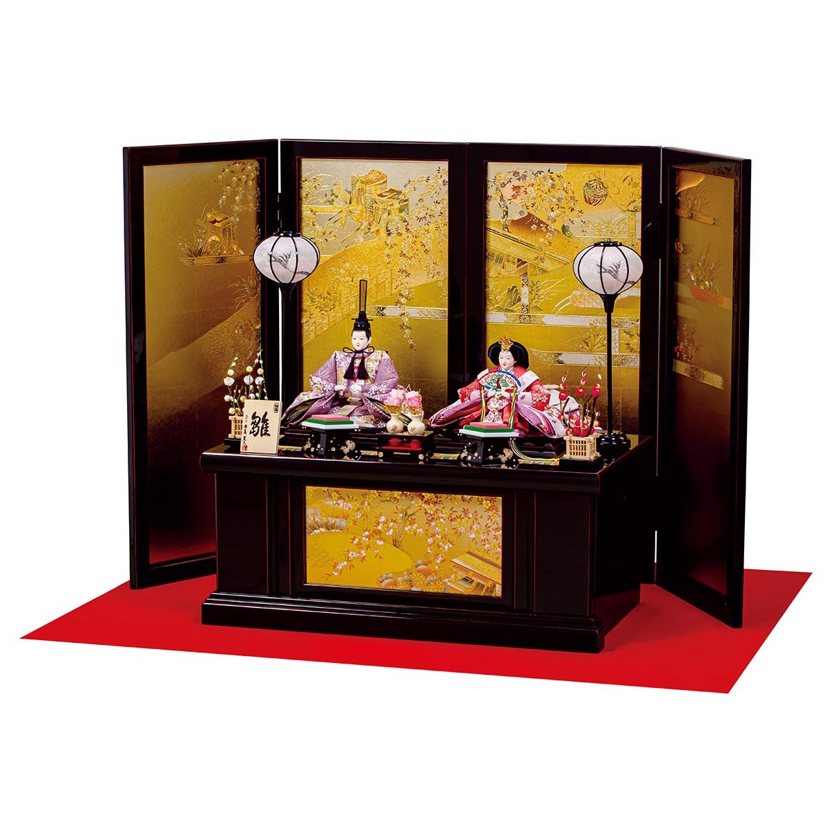 雛人形 収納飾り 平安豊久作 あおい 大三五親王揃 コンパクト 収納