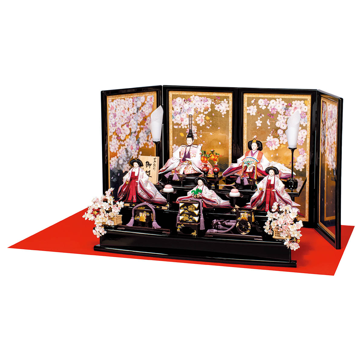 雛人形 三段飾り 田村芙紗彦作 桜恵祥 京九番親王 京五寸官女 五人飾り 