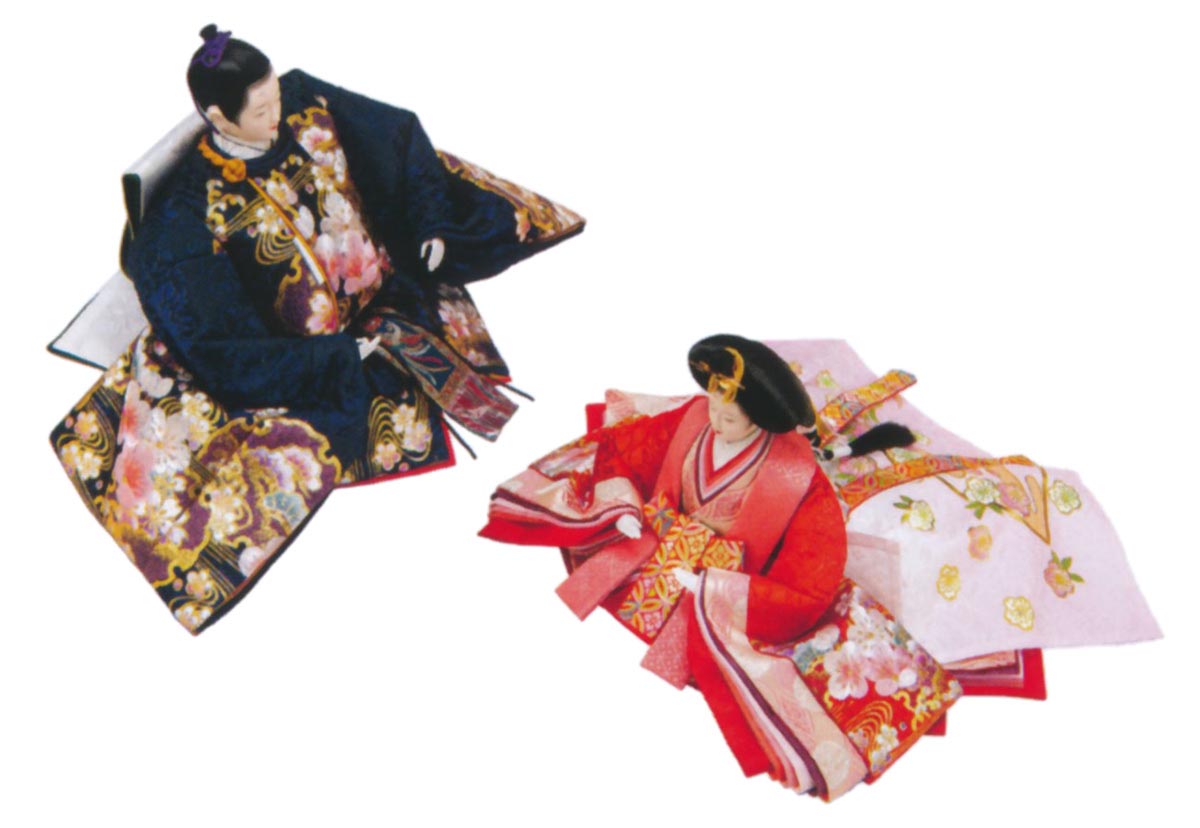雛人形 三段飾り 平安豊久作 春菜 十番親王 三五官女 五人飾り 木目 茶塗台屏風 三段飾り 三段 3段 平安豊久_4
