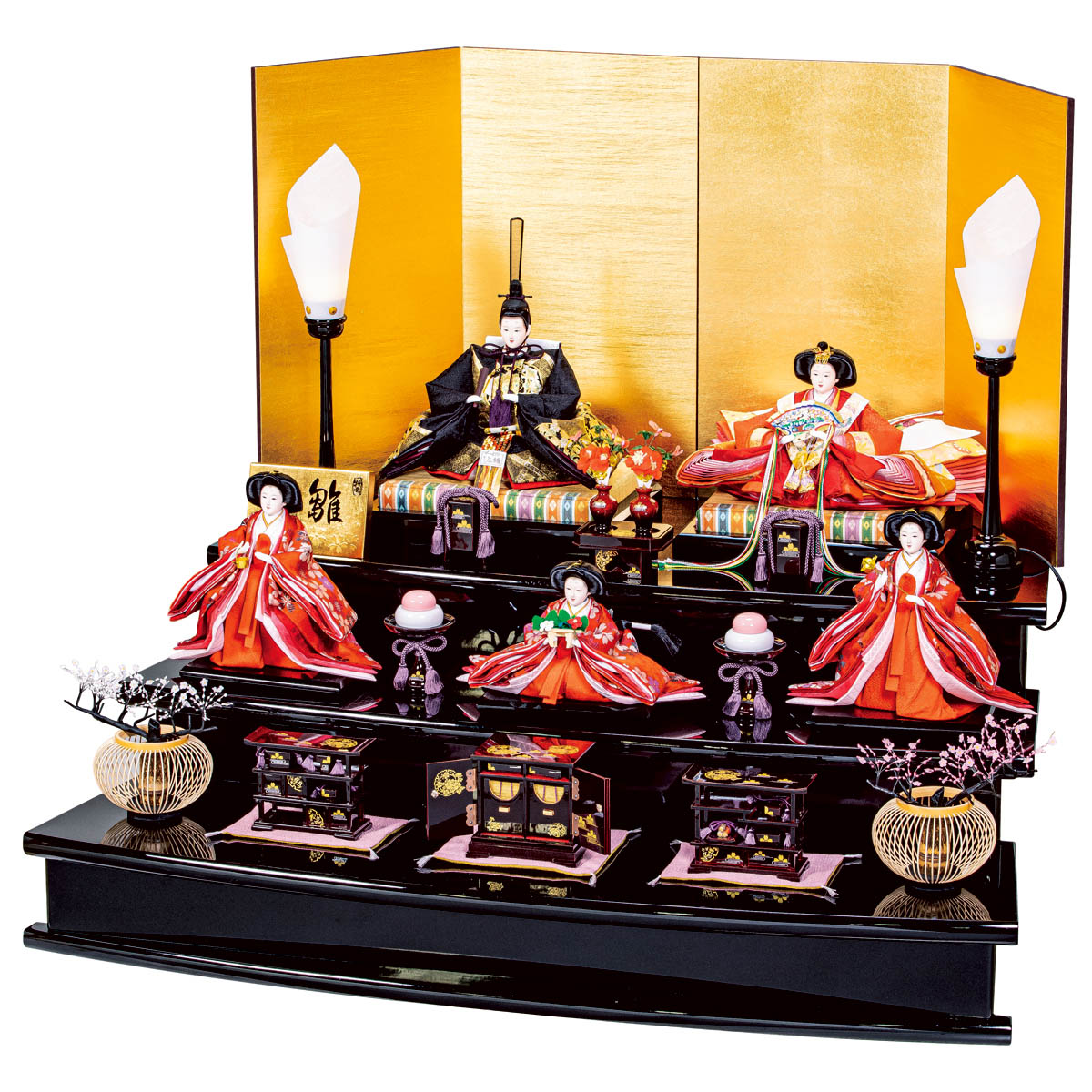 美品　五月人形飾り段 ことぶき40号　 スチール3段 美品 五月人形飾り段 ことぶき40号 スチール3段 美品 五月人形飾り段