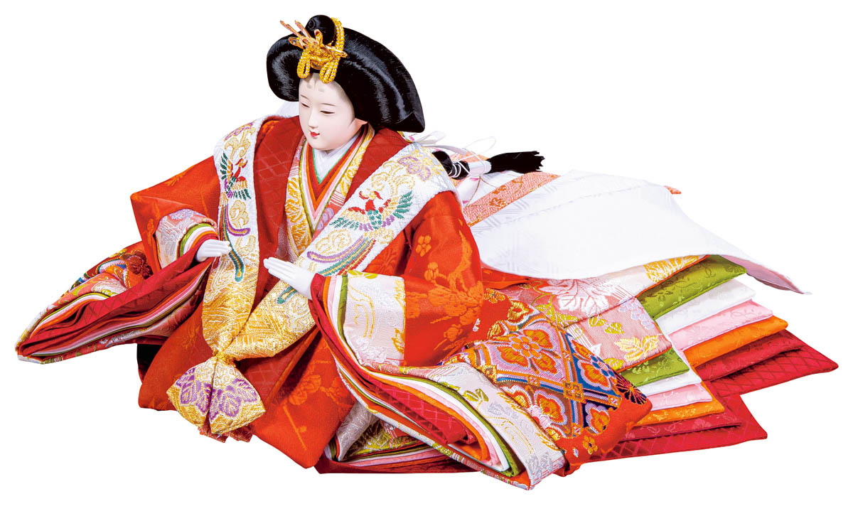 雛人形 三段飾り 平安豊久作 古今 十番親王 三五官女 五人飾り 金彩北山の里 落とし屏風 三段飾り 三段 3段 平安豊久_5
