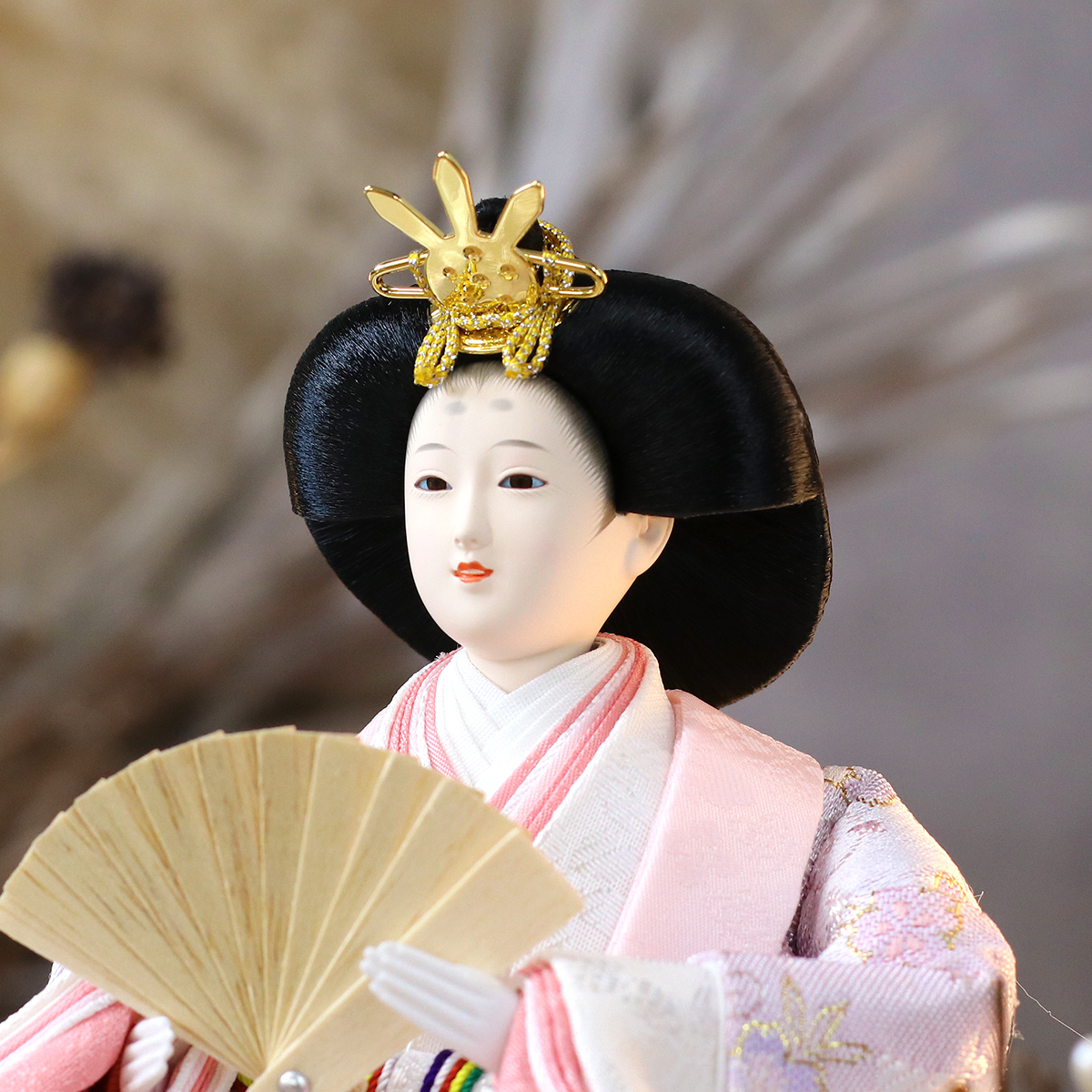 雛人形 ケース飾り セシル 芥子親王 アートフラワー 木目 アクリル