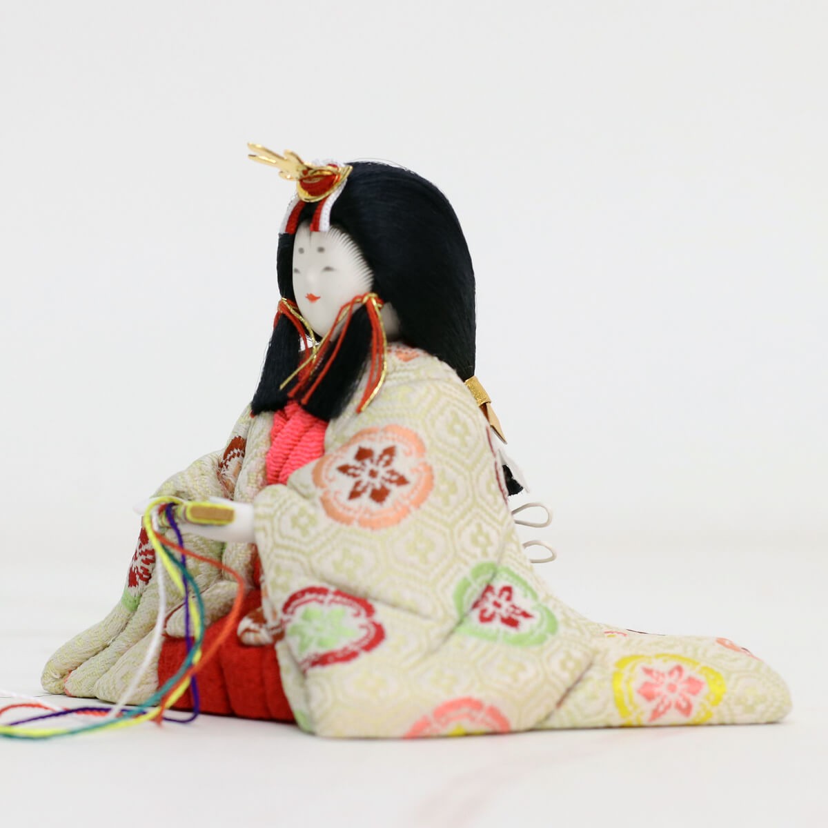 雛人形 コンパクト 木目込み 原孝洲作 若菜雛 木目込み雛人形 収納飾り