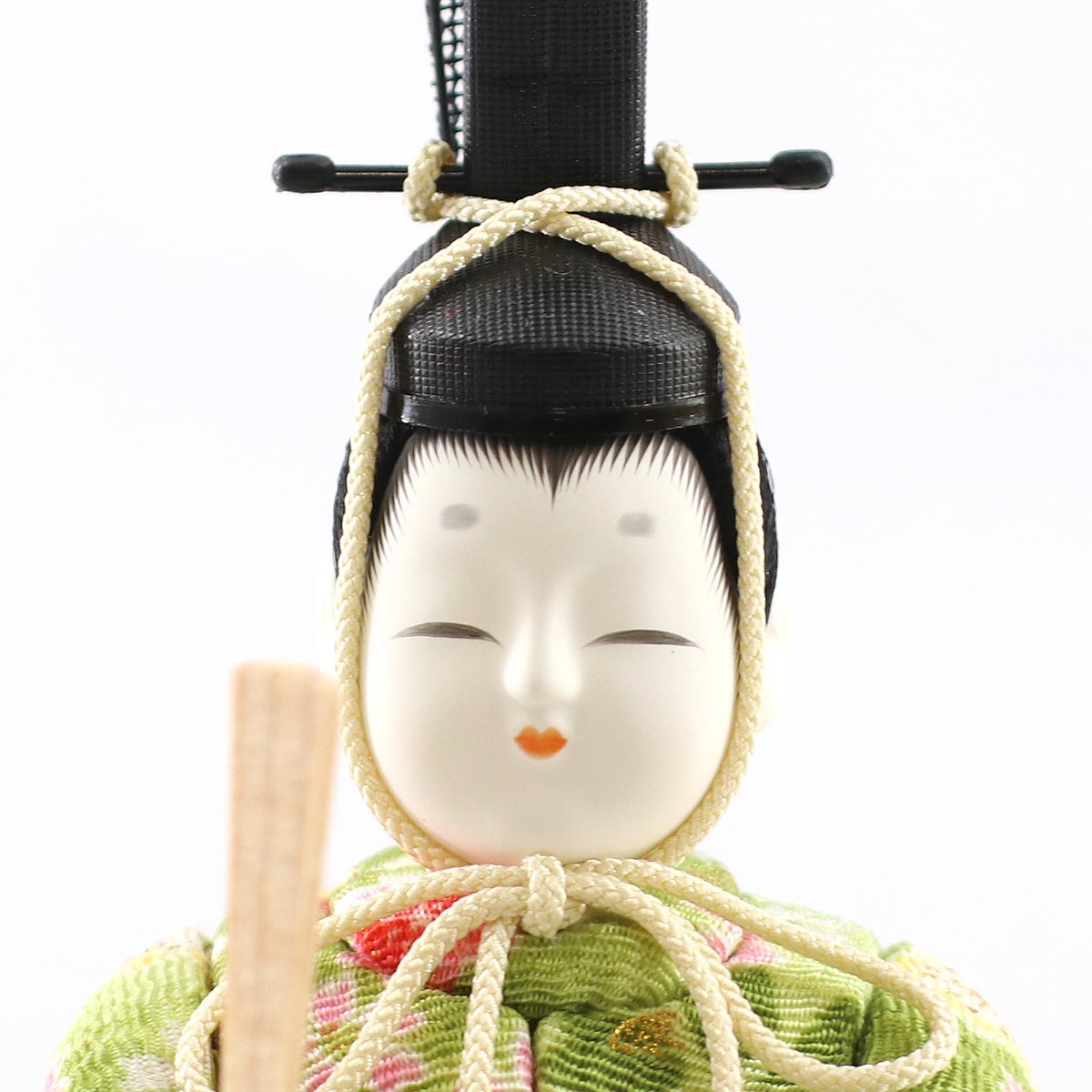 雛人形 木目込み飾り 親王飾り 桃山雛 市松模様 木製 円形 三日月形