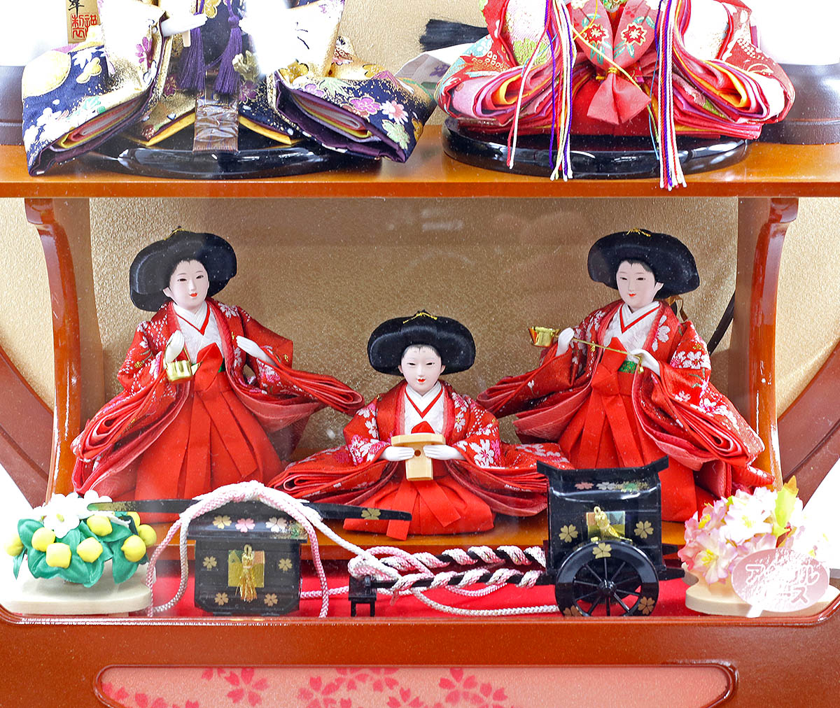 雛人形 コンパクト ケース入り 平安道翠 まどか 芥子親王 三人官女 五