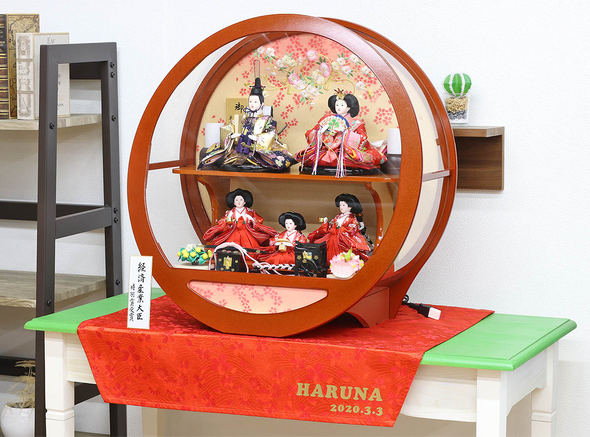 雛人形 コンパクト ケース入り 平安道翠 まどか 芥子親王 三人官女 五