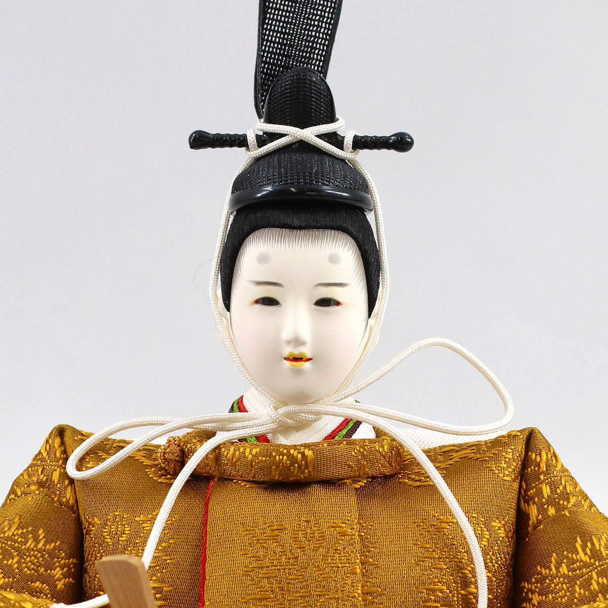 雛人形 親王飾り 小出松寿作 高雄 黄櫨染 十二番親王 白木 木目 台屏風_9