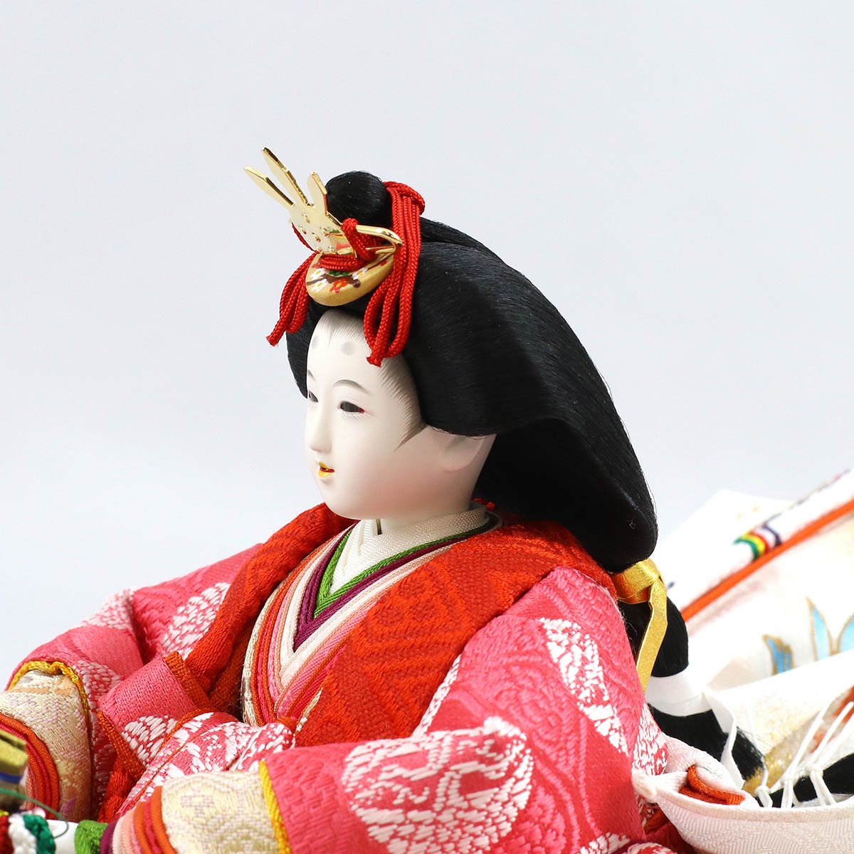 雛人形 親王飾り 小出松寿作 高雄 黄櫨染 十二番親王 白木 木目 台屏風_12
