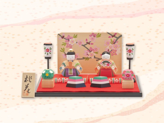 雛人形 コンパクト 木製 南雲工房 伊予一刀彫 桃花 : 雛人形 五月人形