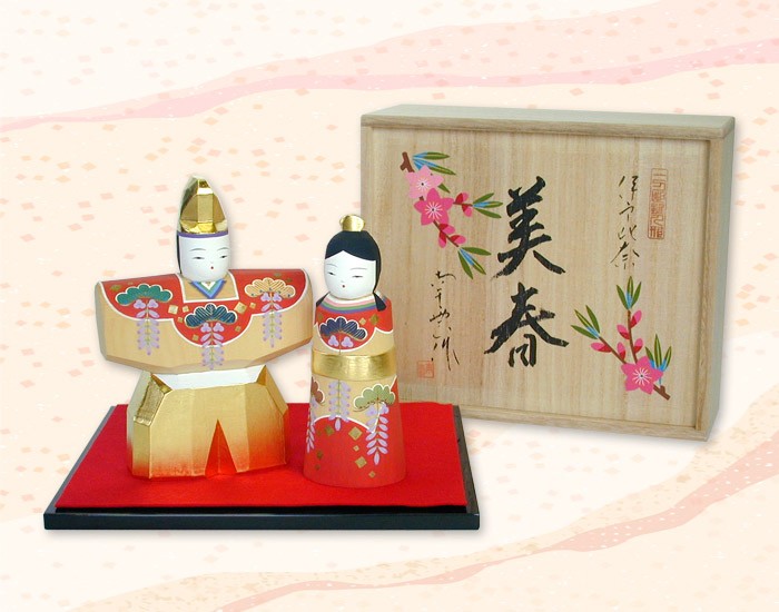 雛人形 コンパクト 木製 南雲工房 伊予一刀彫 美春（大） : 雛人形 五