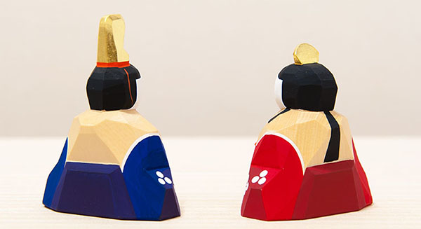 雛人形 伊予一刀彫 凛 五人飾り コンパクト 木製 一刀彫 南雲工房