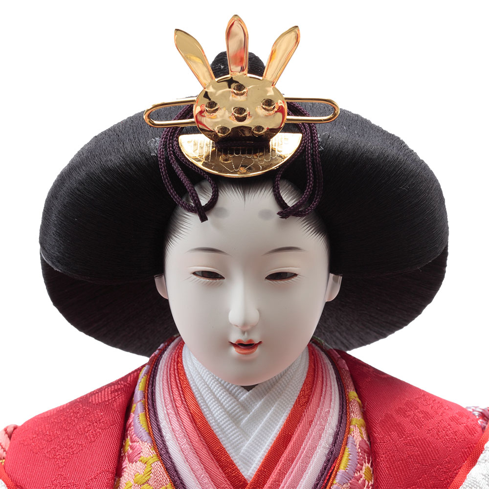 雛人形 三段飾り 久月 銘木シリーズ 栃 秀峰雛 衣裳着 木製三段 五人 