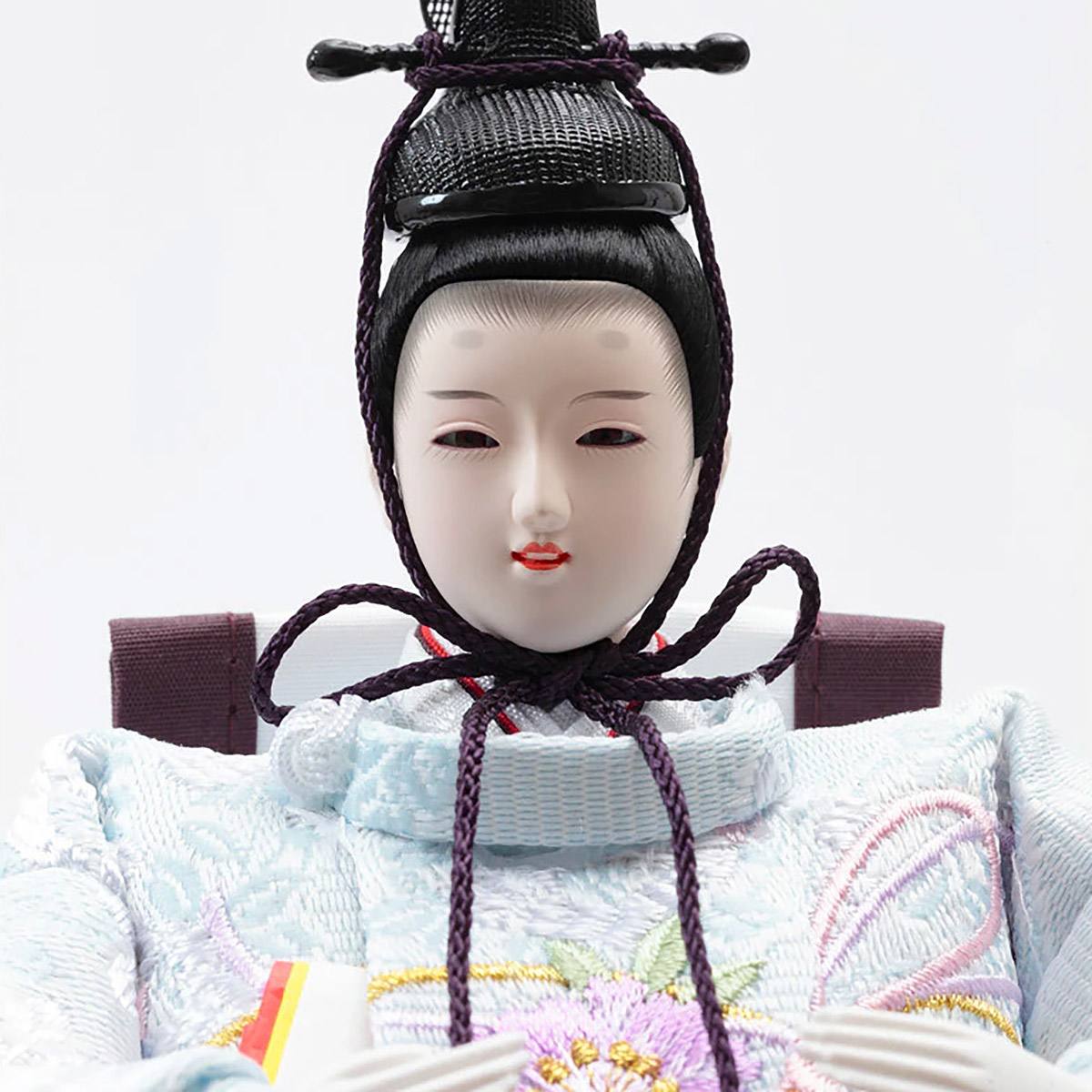 雛人形 三段収納飾り 銘木 檜 刺繍 衣裳着 芥子親王 柳官女 五人飾り