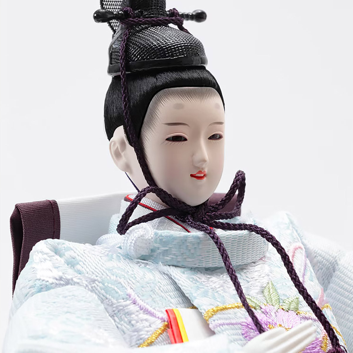 雛人形 三段収納飾り 銘木 檜 刺繍 衣裳着 芥子親王 柳官女 五人飾り