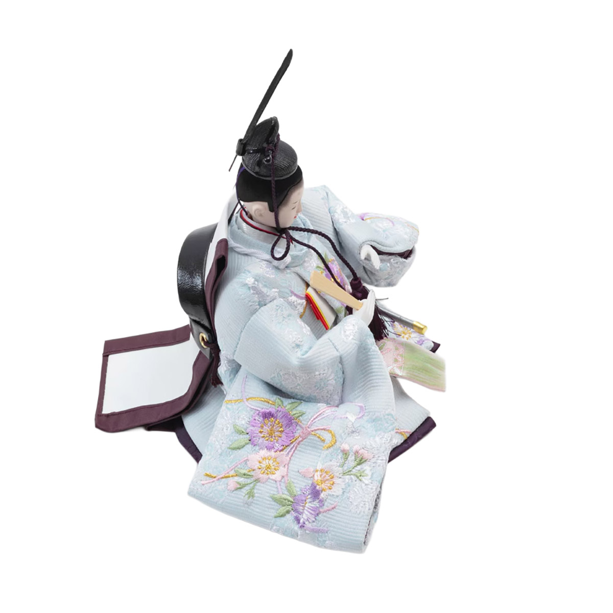 雛人形 三段収納飾り 銘木 檜 刺繍 衣裳着 芥子親王 柳官女 五人飾り