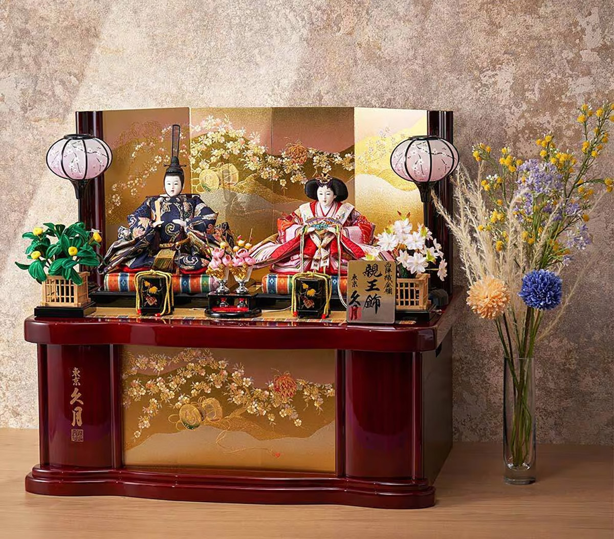 雛人形 収納飾り 西陣織金襴 衣裳着 三五親王 収納親王飾り 人形の久月