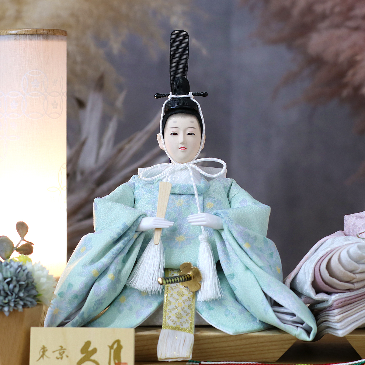 雛人形 ケース飾り 久月 衣裳着 ケース入り 親王飾り 芥子親王 白木