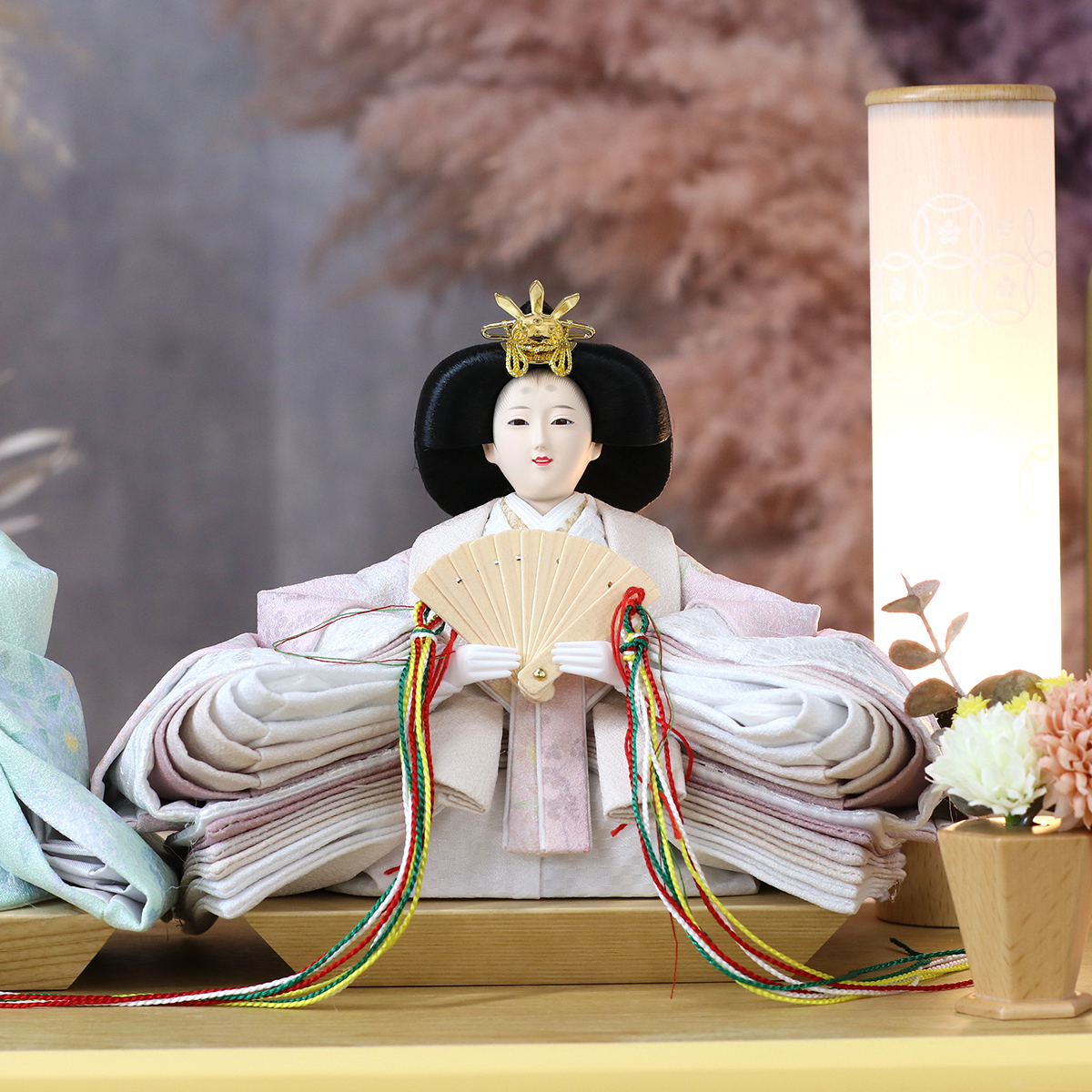 雛人形 ケース飾り 久月 衣裳着 ケース入り 親王飾り 芥子親王 白木