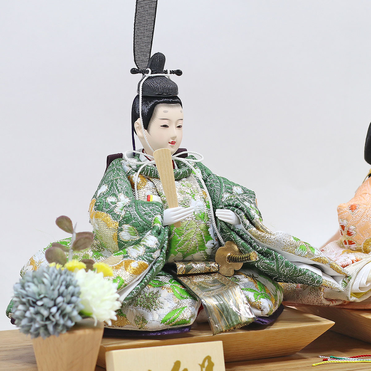 雛人形 ケース飾り 久月 衣裳着 ケース入り 親王飾り 芥子親王 白木