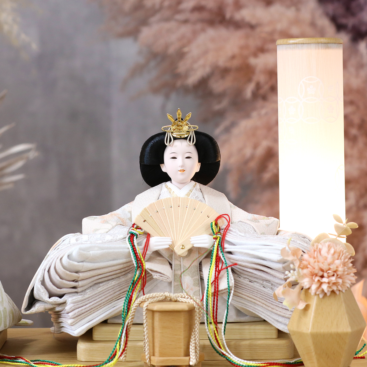 雛人形 ケース飾り 久月 衣裳着 フラワーアート ケース入り 親王飾り