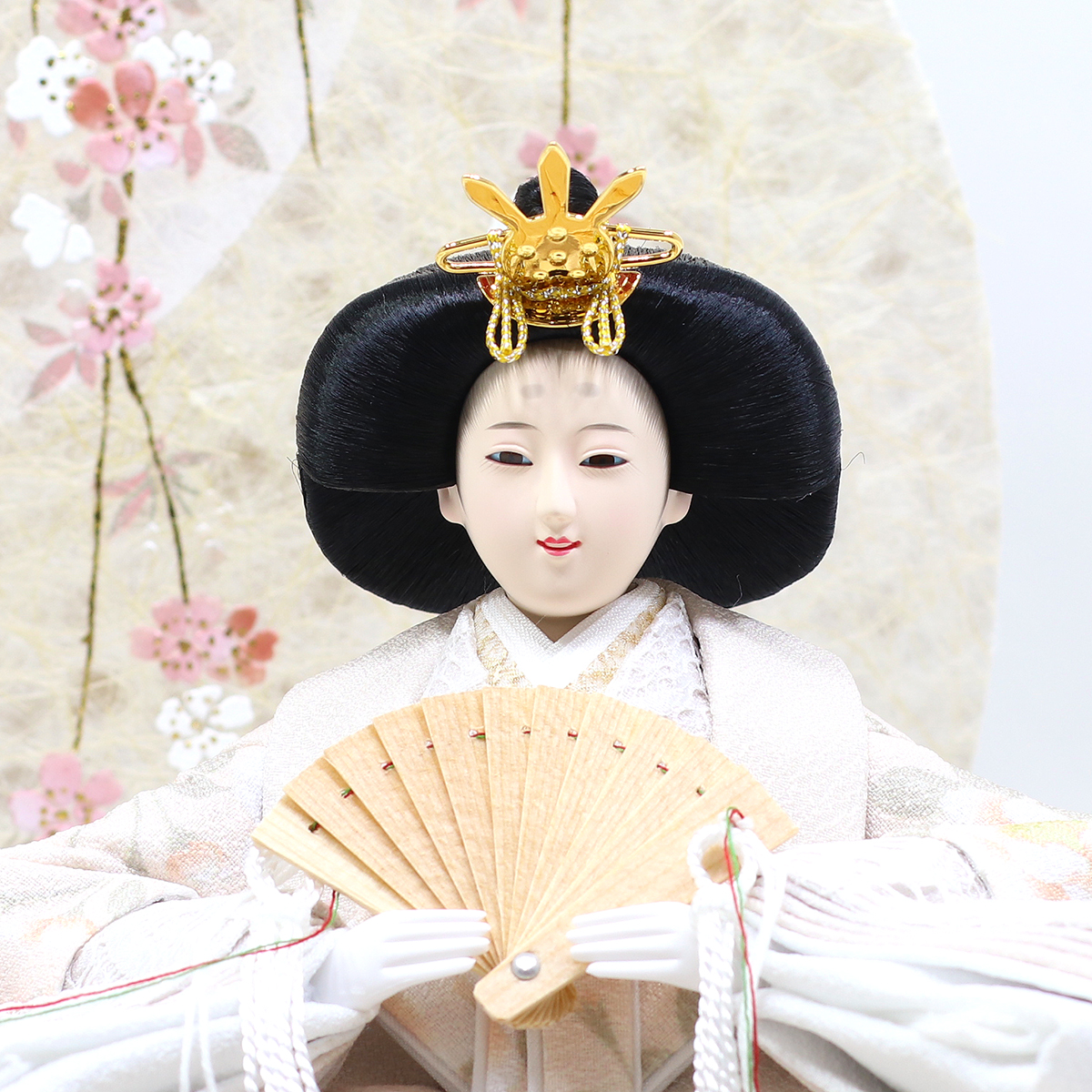 雛人形 ケース飾り 久月 衣裳着 桜柄繭玉LED衝立 ケース入り 親王飾り