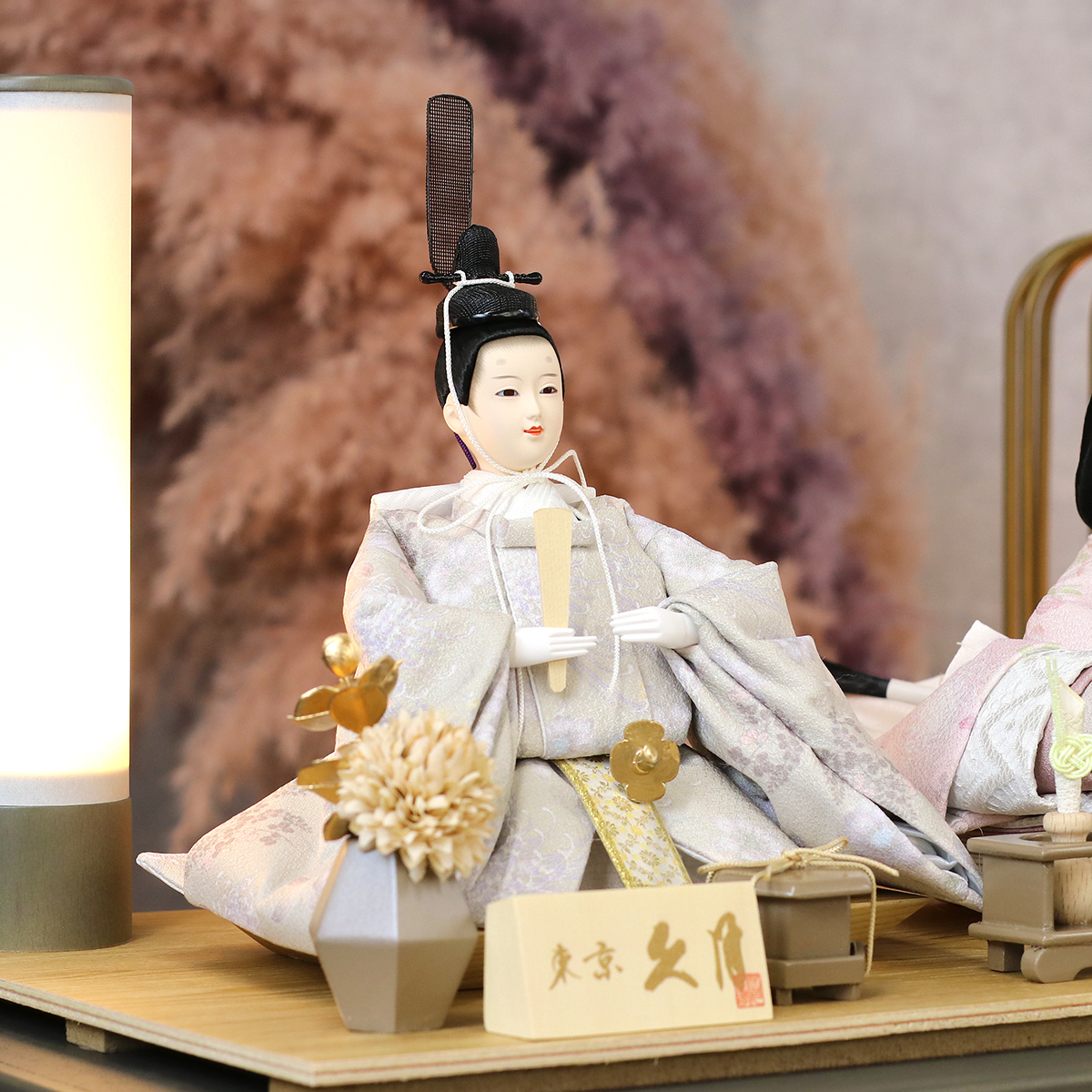 雛人形 ケース飾り 久月 衣裳着 洋花飾り ケース入り 親王飾り 小三五 