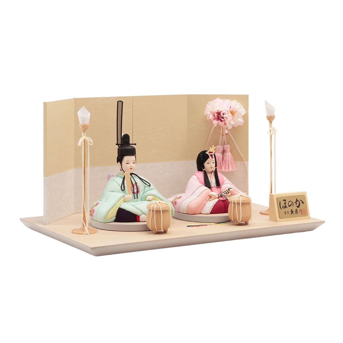 雛人形 木目込み飾り 久月作 ほのか 木目込み 新井久夫 芽依雛 親王飾り 刺繍 人形の久月 コンパクト 木目込み_4