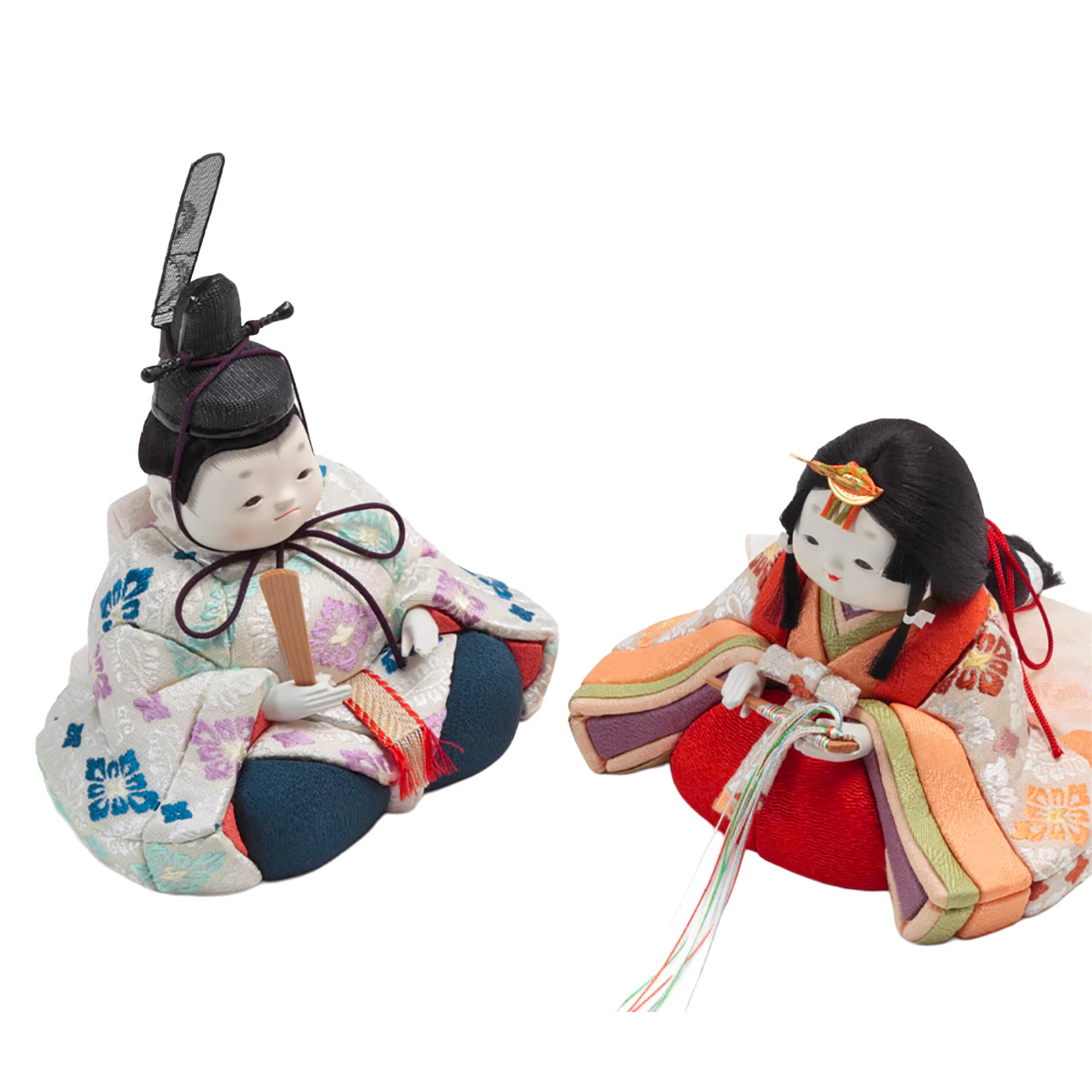 雛人形 木目込み飾り 幸一光作 正絹 ひかり雛 木目込み 親王 官女 五人