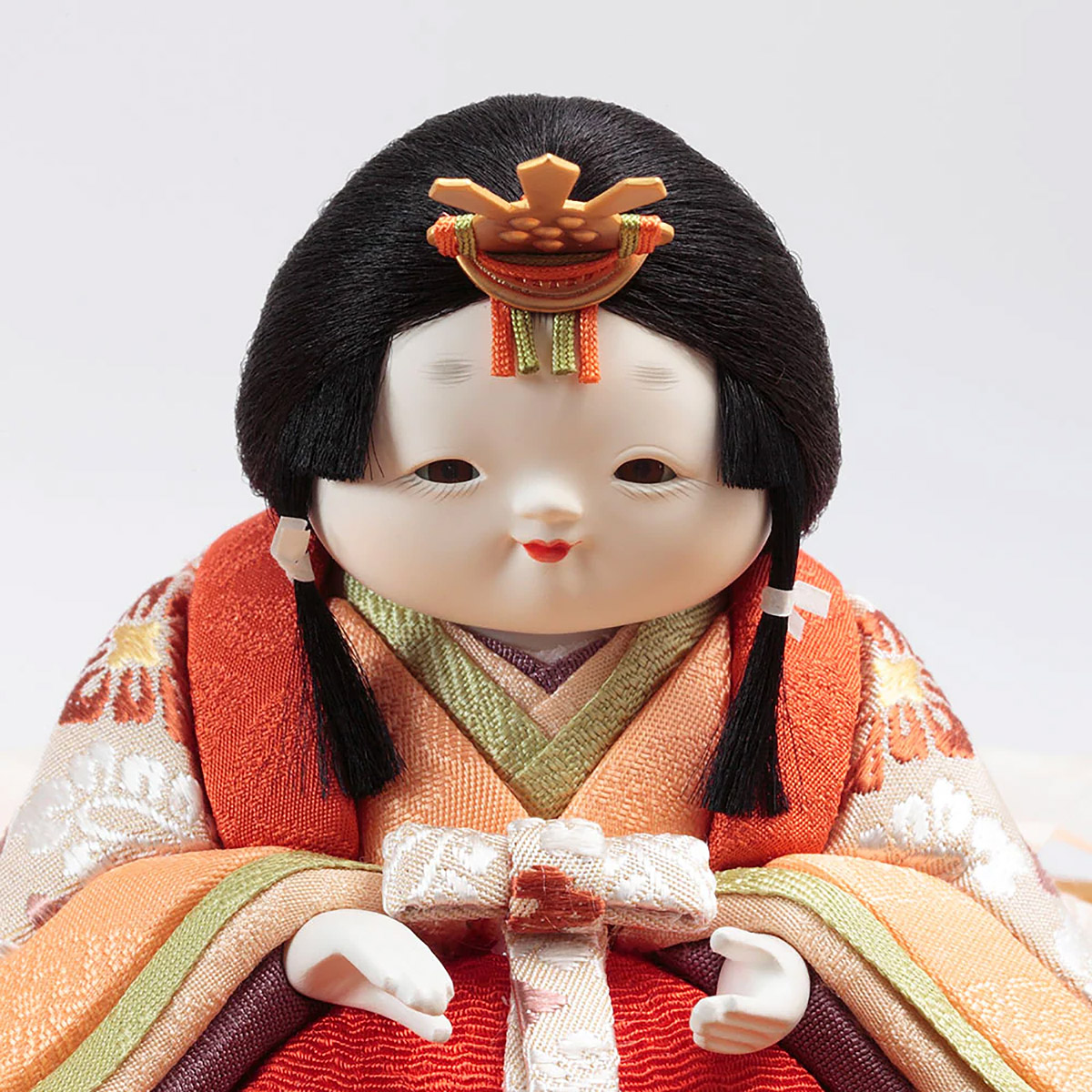 雛人形 木目込み飾り 幸一光作 正絹 ひかり雛 木目込み 親王 官女 五人