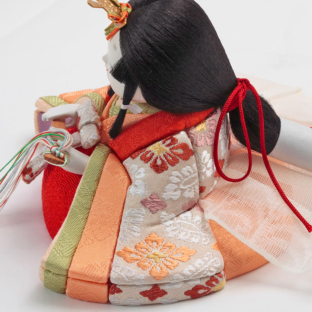 雛人形 木目込み飾り 幸一光作 正絹 ひかり雛 木目込み 親王 官女 五人