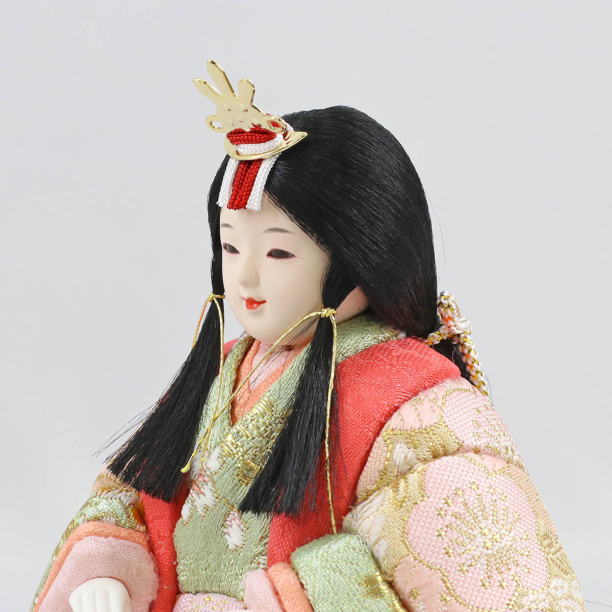 雛人形 木目込み飾り 久月作 ほのか 真咲雛 黄緑 立ち雛 木目込み 親王