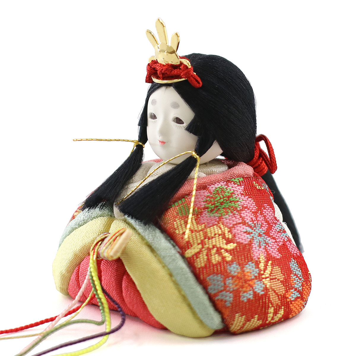 雛人形 木目込み飾り ひないろ 正絹 銀朱 木目込み 親王飾り 高級木材使用台屏風 コンパクト 木目込み 東玉工房_9