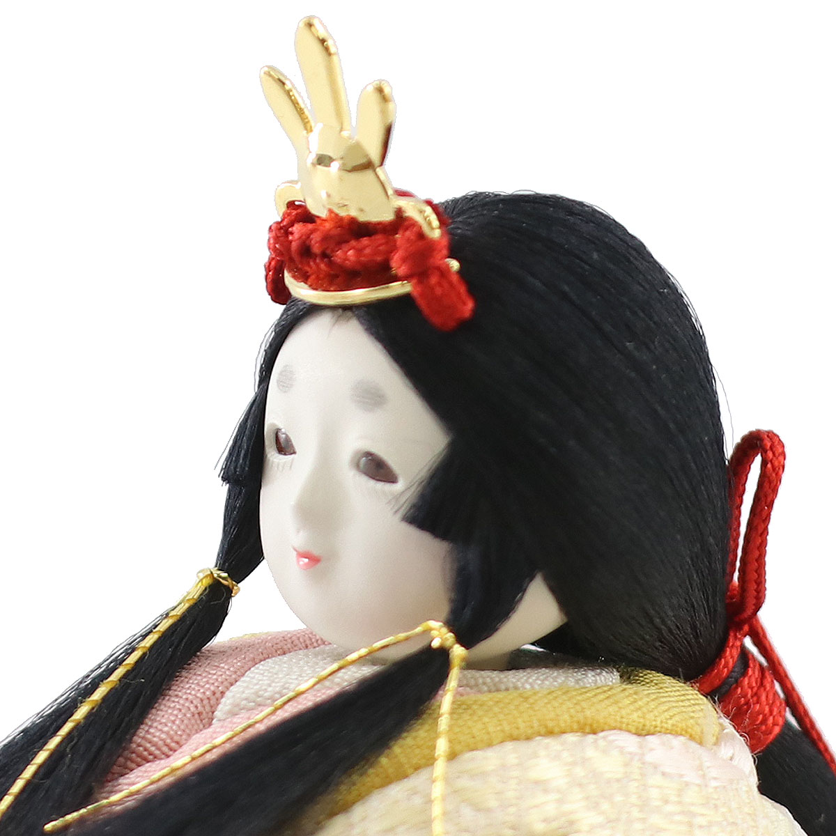 雛人形 木目込み飾り ひないろ 正絹 浅黄 木目込み 親王飾り ハードメイプル突板 半円形飾り台 コンパクト 木目込み 東玉工房_11