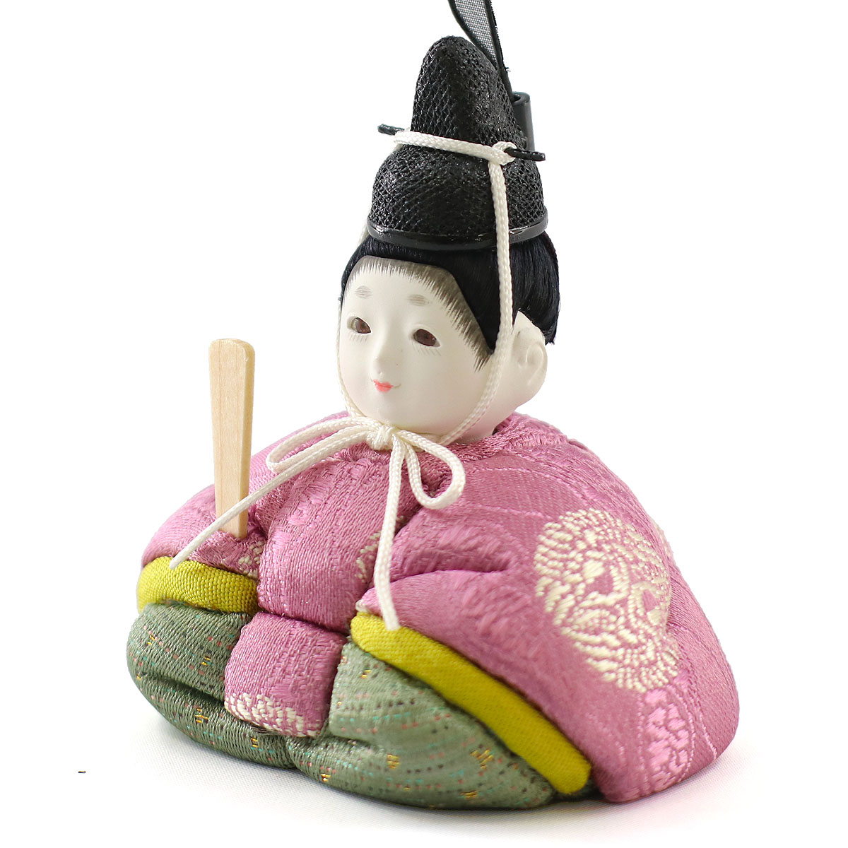 雛人形 木目込み飾り ひないろ 正絹 浅黄 木目込み 親王飾り ハードメイプル突板 半円形飾り台 コンパクト 木目込み 東玉工房_5