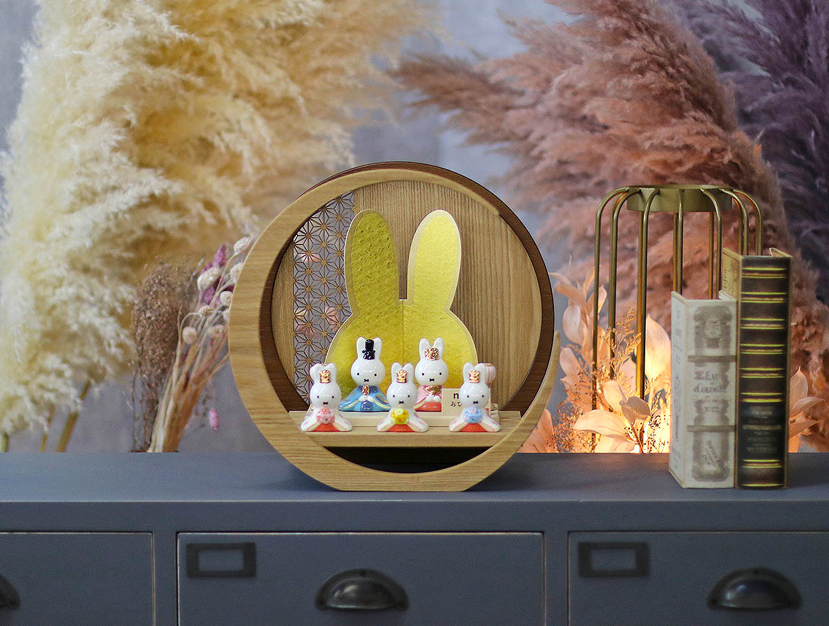 雛人形 二段飾り miffy ミッフィー 磁器 ひな人形 うさこ 親王 官女 五