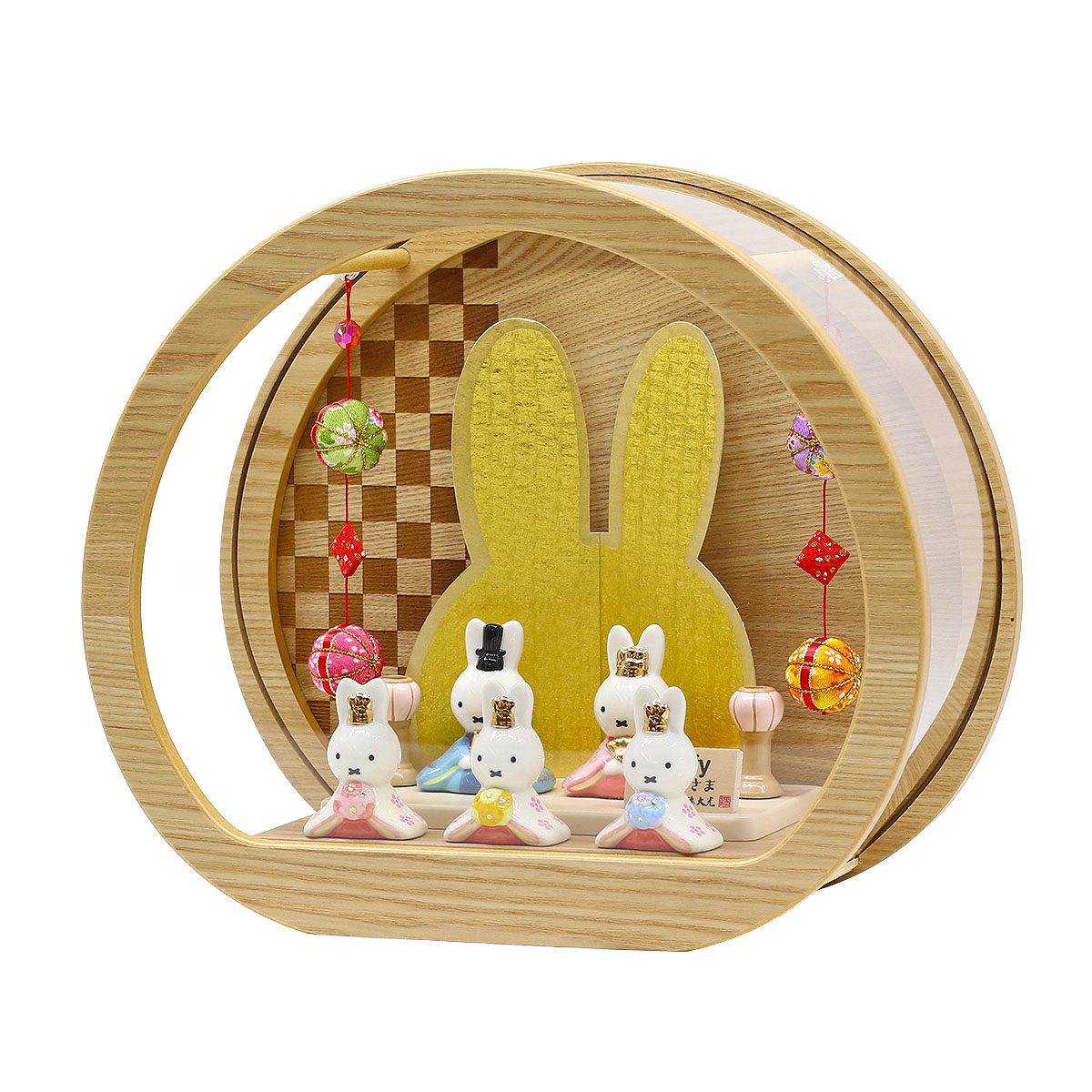 雛人形 ケース飾り miffy ミッフィー 磁器 ひな人形 うさこ 親王 官女