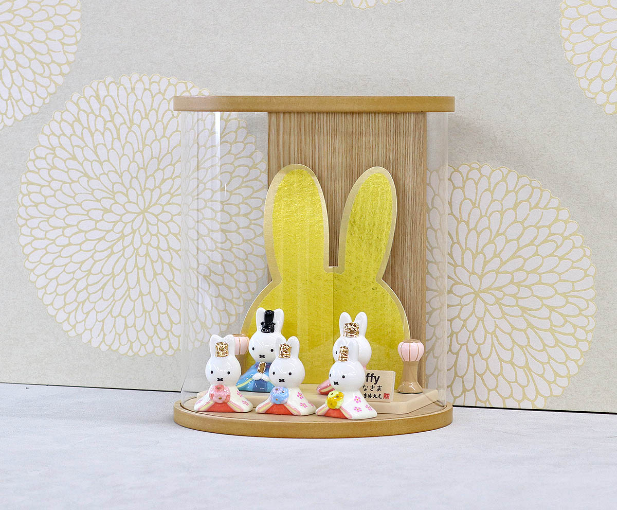 雛人形 ケース飾り miffy ミッフィー 磁器 ひな人形 親王 官女 五人