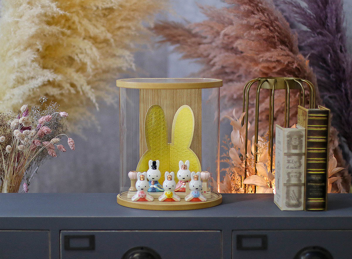 雛人形 ケース飾り miffy ミッフィー 磁器 ひな人形 親王 官女 五人