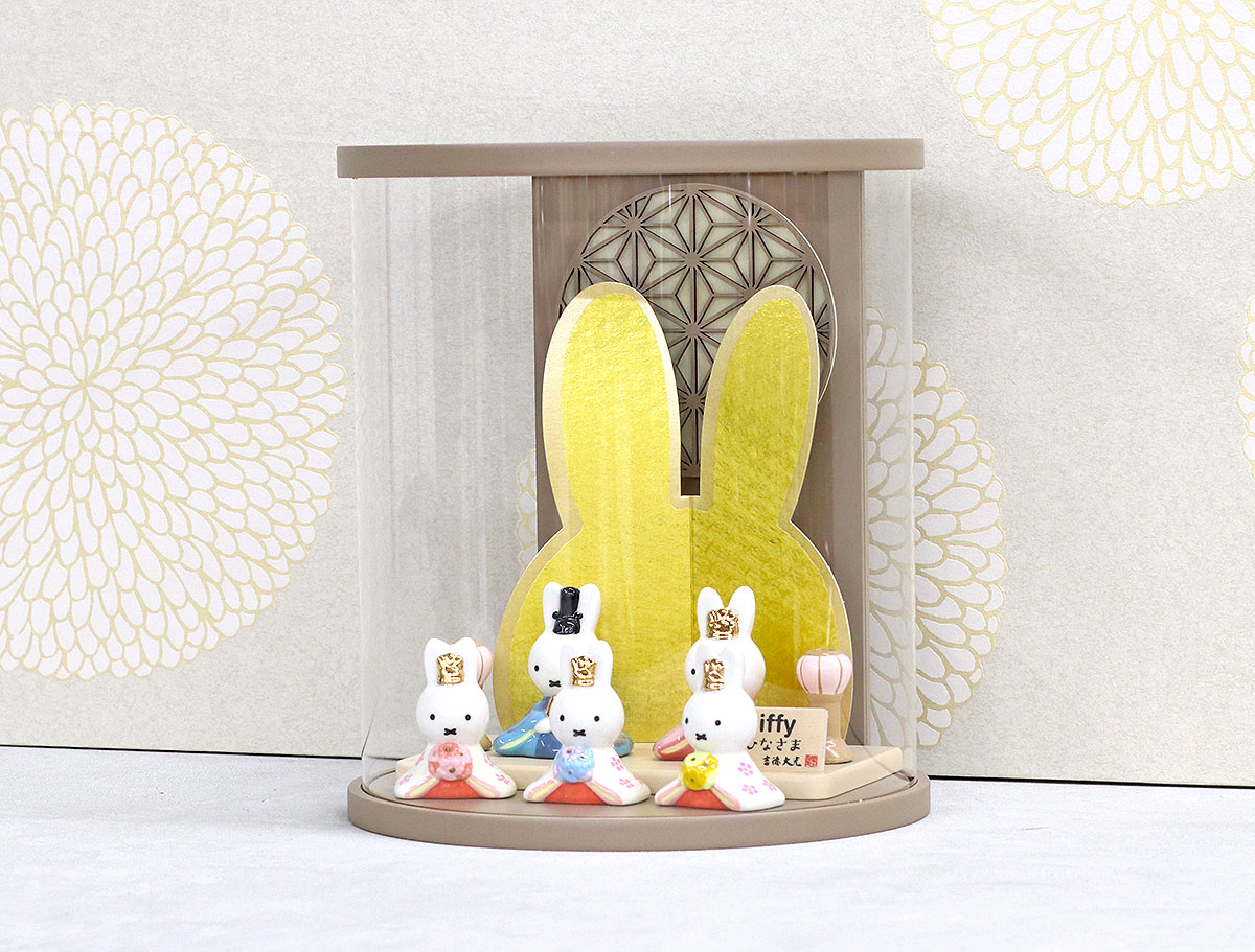 雛人形 ケース飾り miffy ミッフィー 磁器 ひな人形 親王 官女 五人