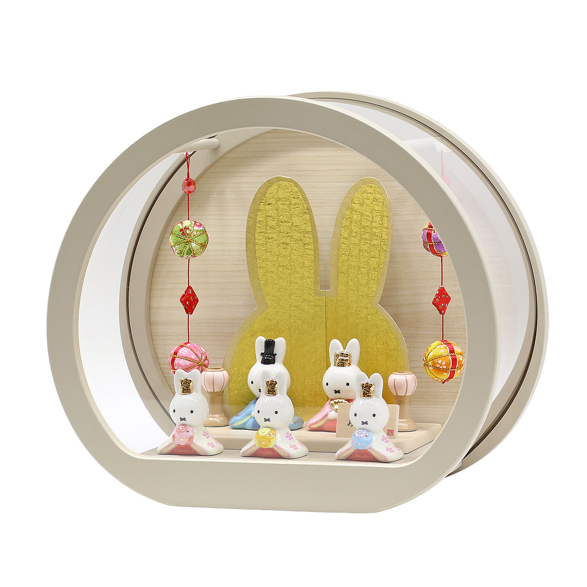 雛人形 ケース飾り miffy ミッフィー 磁器 ひな人形 うさこ 親王 官女