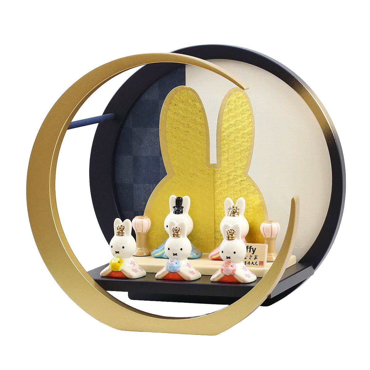 雛人形 二段飾り miffy ミッフィー 磁器 ひな人形 うさこ 親王 官女 五