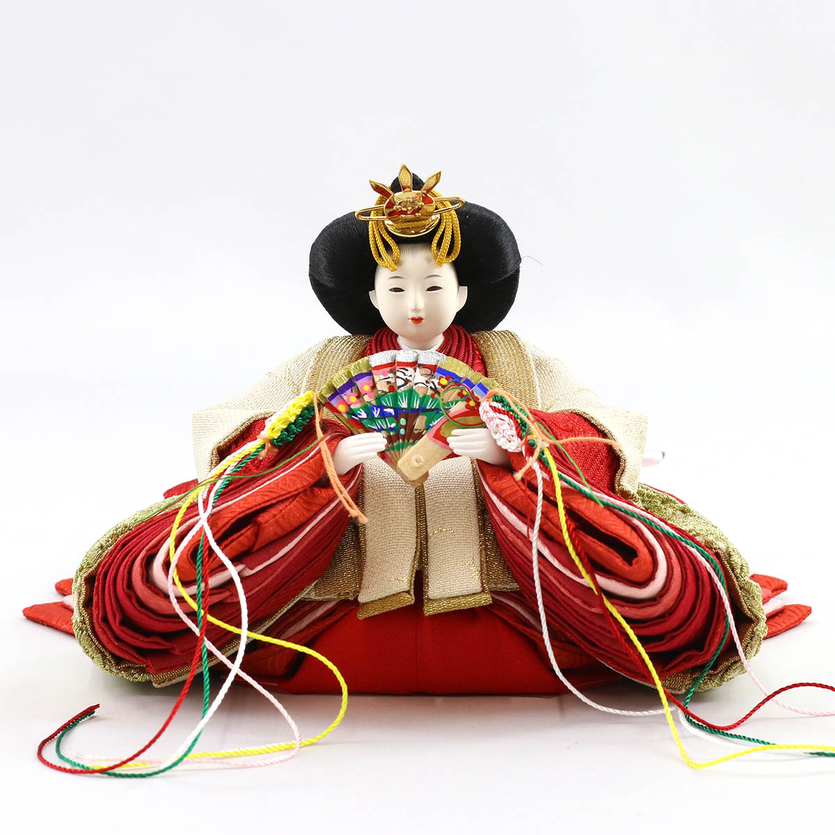 雛人形 親王飾りほぼ新品！吉兆雛 柴田家千代 花飾り 提灯付き
