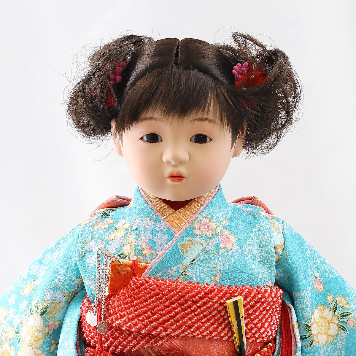 市松人形　小出松寿作　本絹絞り刺繍　ガラスケース付き 市松人形 小出松寿作 本絹絞り刺繍 ガラスケース付き