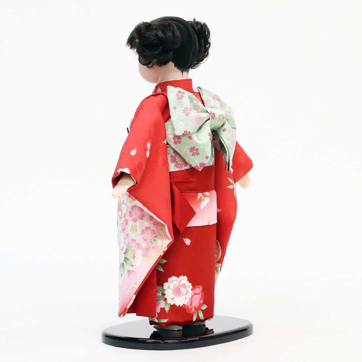 市松人形 松寿作 京友禅 赤 桜に桜 ひな祭り : 雛人形 五月人形