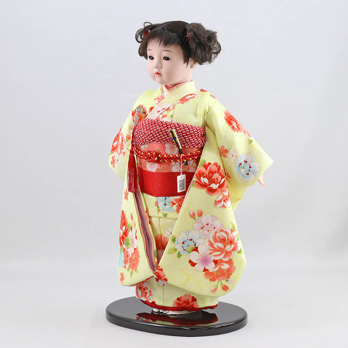 市松人形 松寿作 京友禅 シルエット桜 黄 ひな祭り : 雛人形 五月人形 