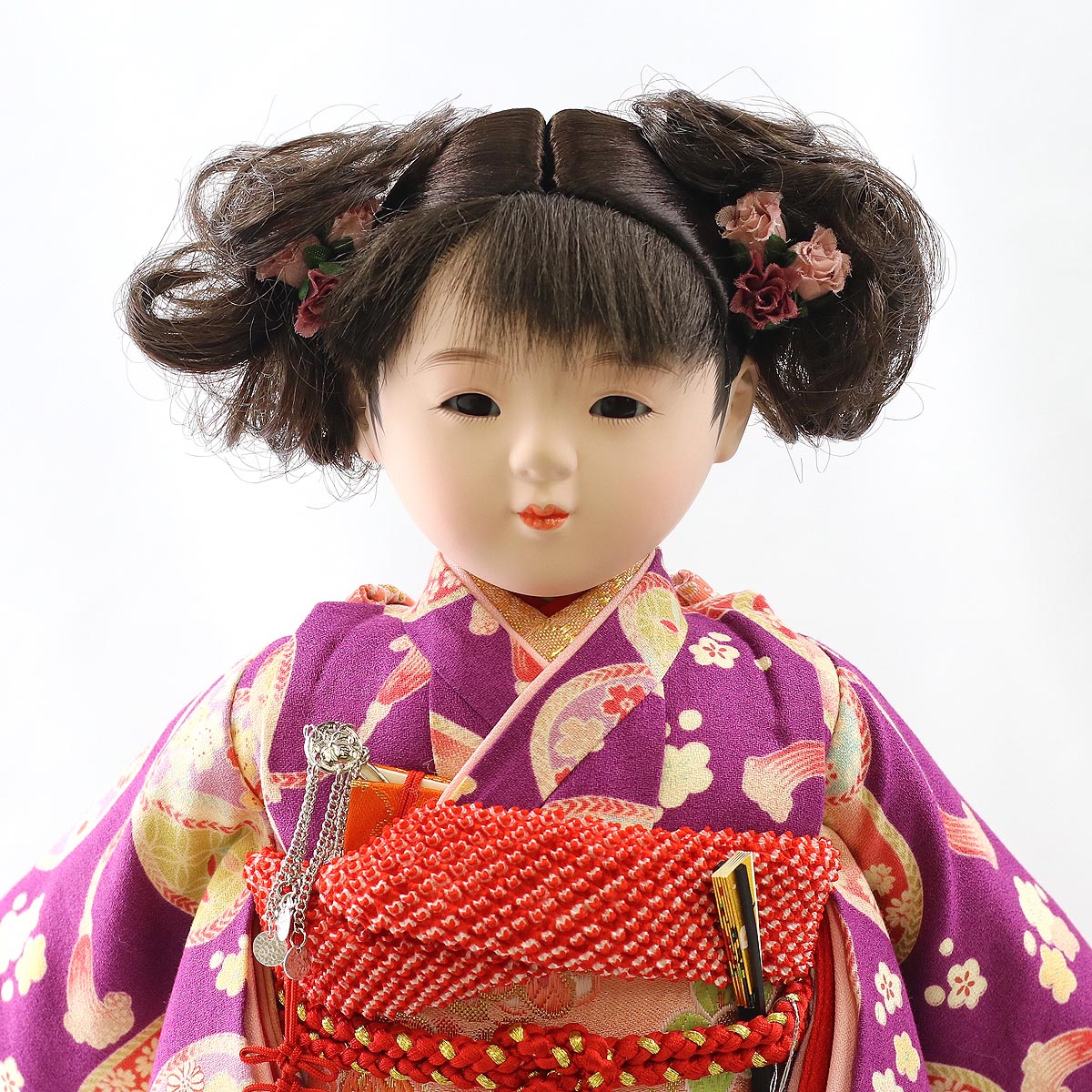 市松人形 | 特選友禅 市松人形愛ちゃん12号市松人形：京友禅衣裳：松寿作 松寿作 人形工房松寿オフィシャル かわいい 齊藤公司作 紫 松寿 10号 桜に桜 愛ちゃん 12号 正絹友禅 100500-03a-j