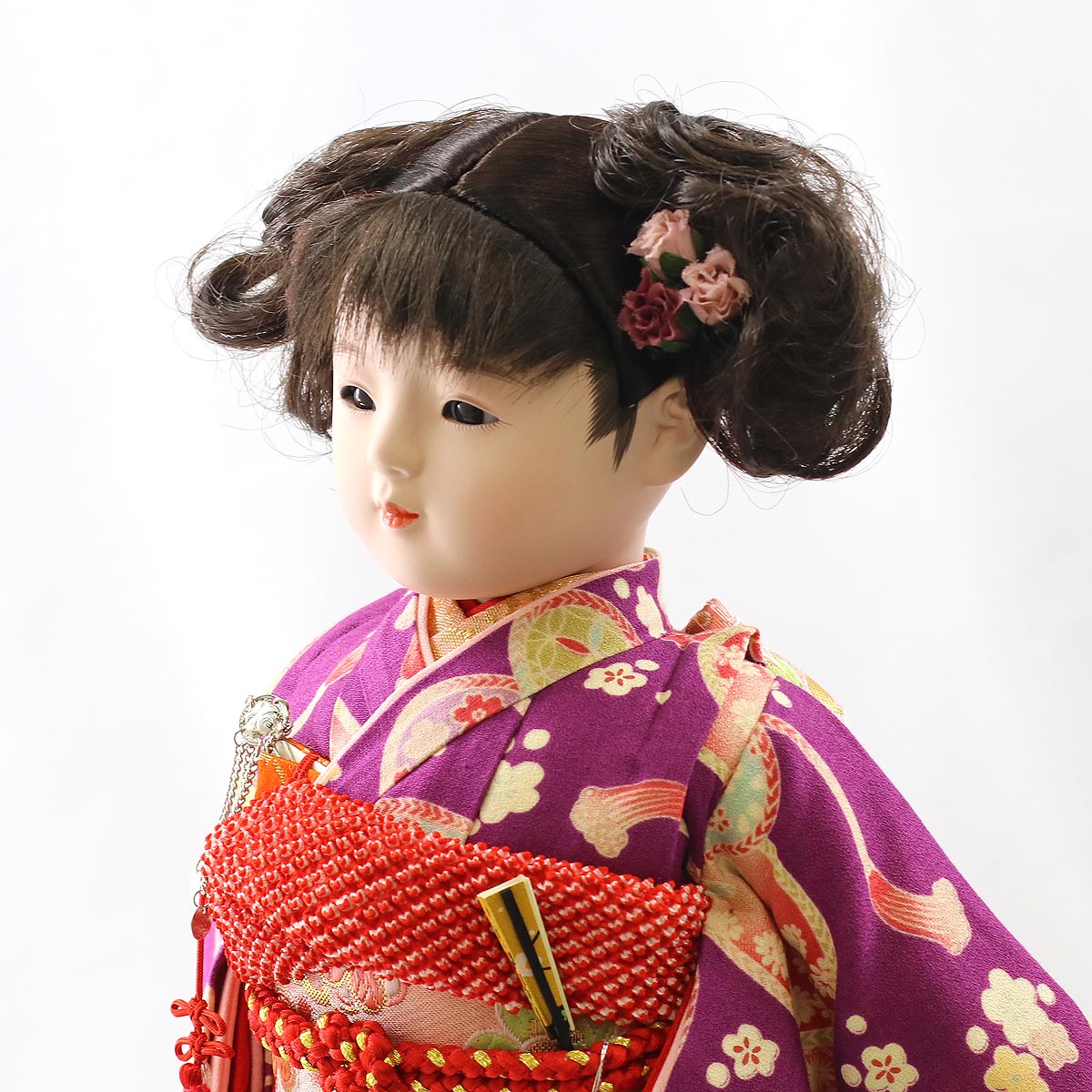 市松人形 | 特選友禅 市松人形愛ちゃん12号市松人形：京友禅衣裳：松寿作 松寿作 人形工房松寿オフィシャル かわいい 齊藤公司作 紫 松寿 10号 桜に桜 愛ちゃん 12号 正絹友禅 100500-03a-j