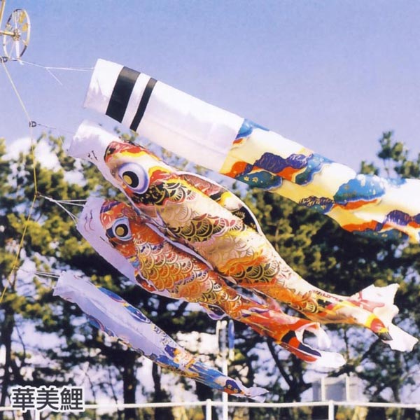 鯉のぼり ベランダ用 華美鯉 20号 2m 6点 マンションセット 鯉5匹 フジサン鯉 KOF-M-HM20