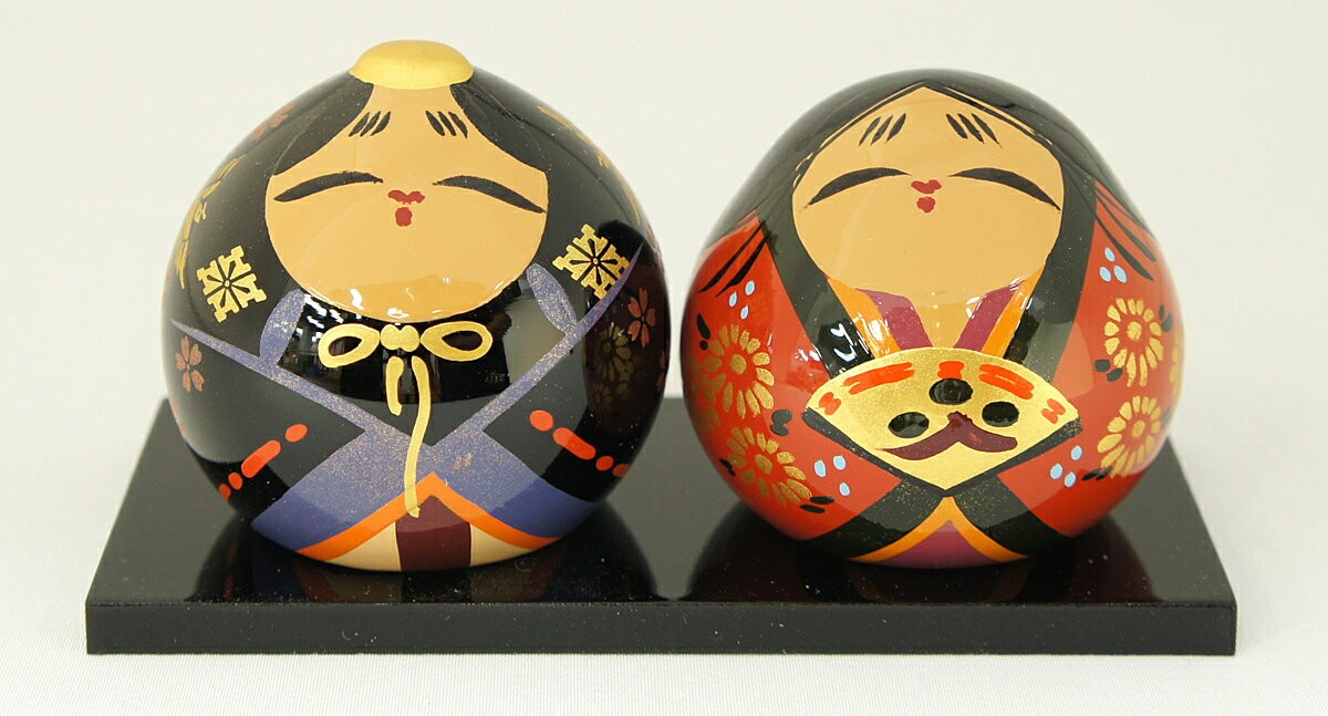 大内人形 セット飾り NO-4 桐箱入り OU-NO-4-SET 中村民芸社 大内塗り